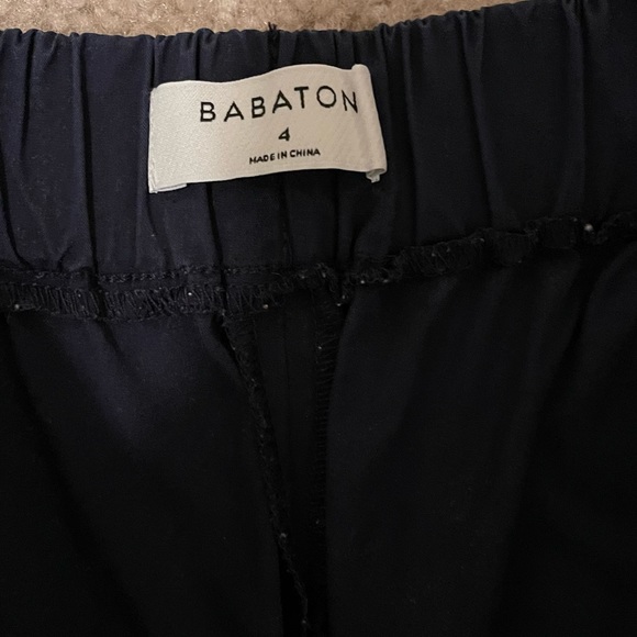 Babaton Aritzia Navy Poplin Wide Leg Manolo Cropped Pant| 4 - Picture 3 of 4